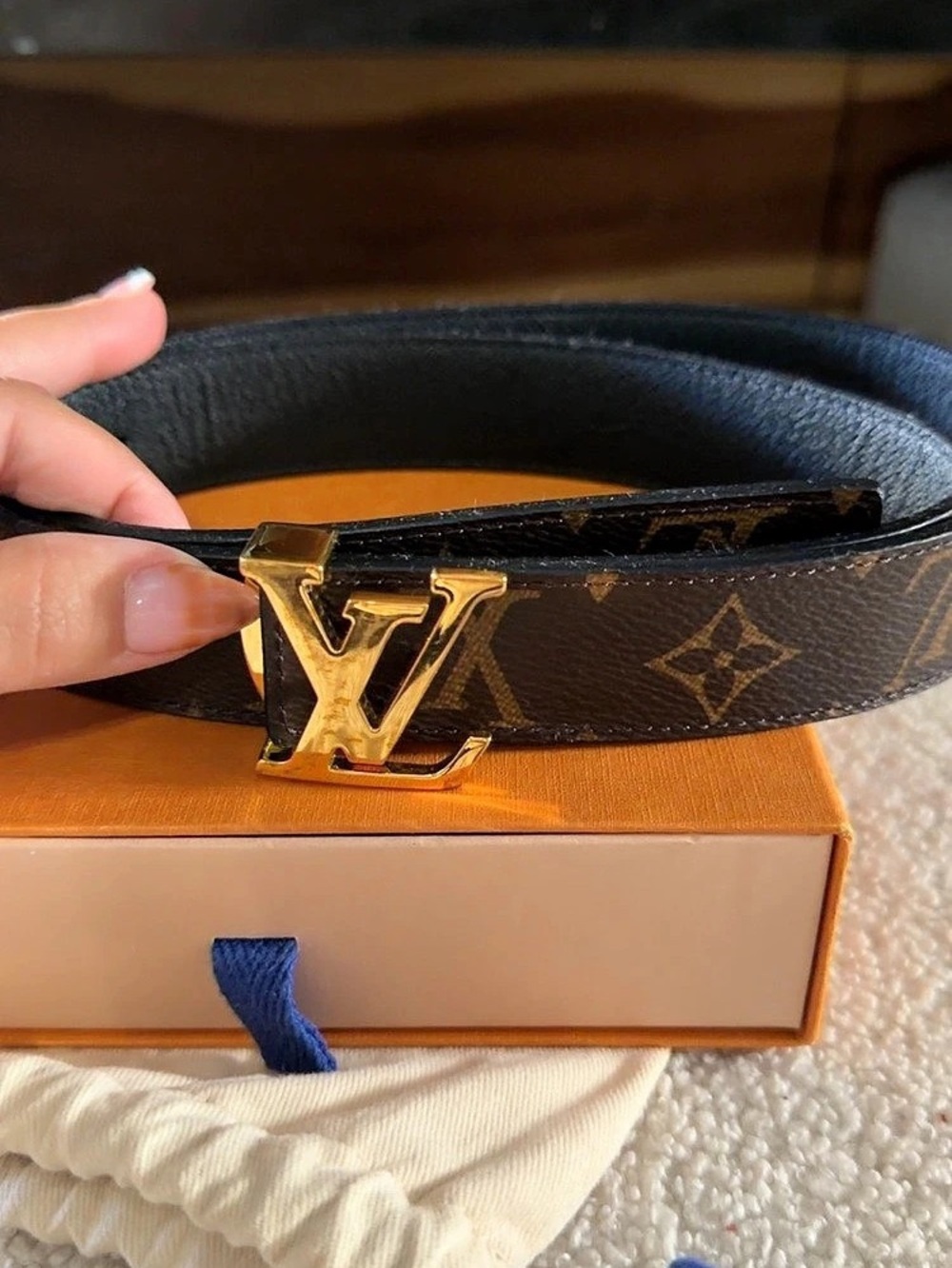 Louis Vuitton LV Initiales 25mm Reversible Belt Black & Brown